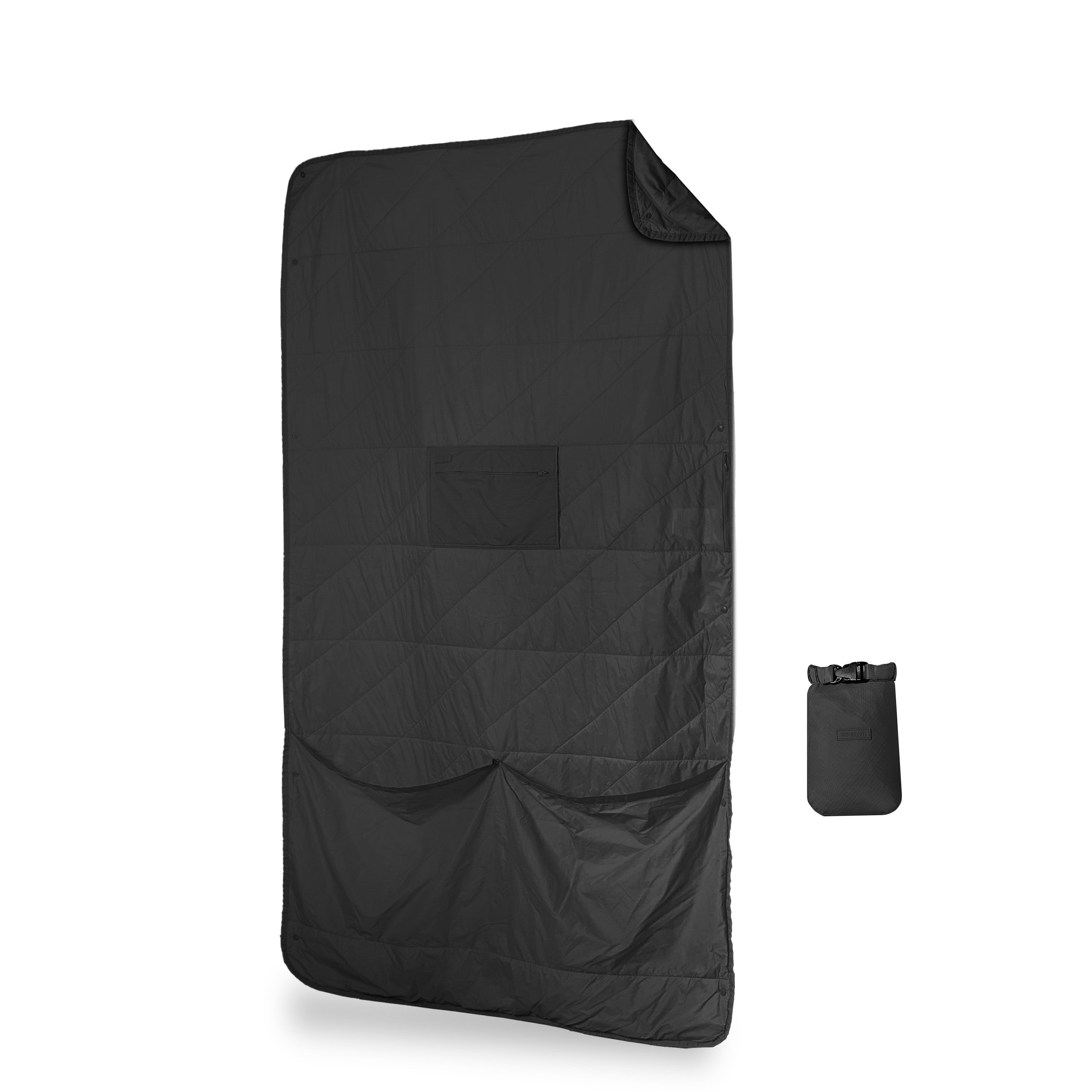 Layover Travel Blanket - Packable & Puffy | Black
