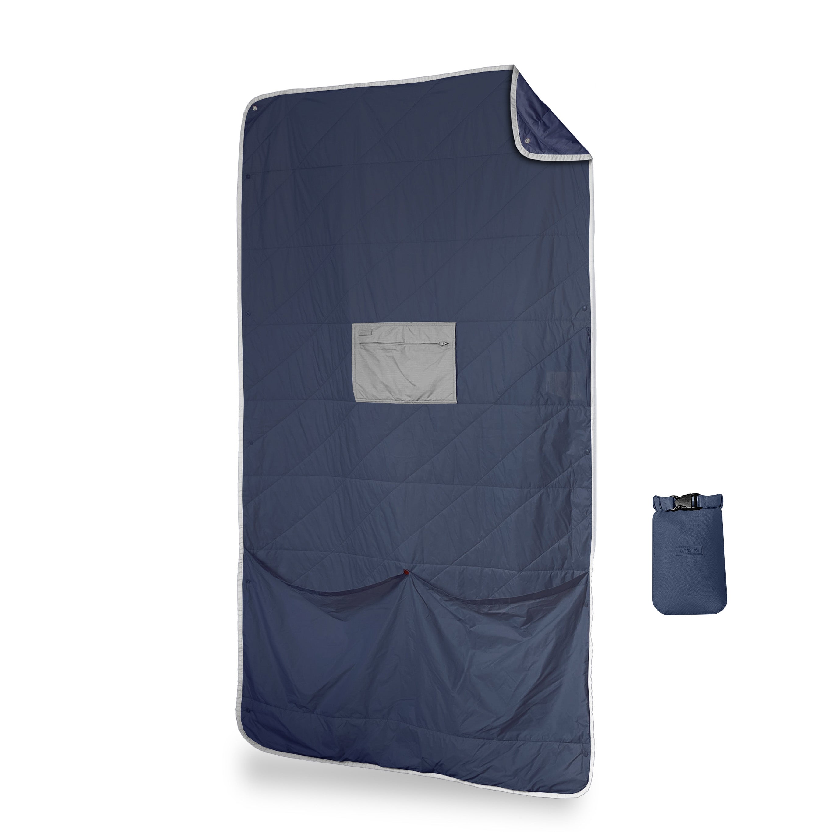 Layover Travel Blanket - Packable & Puffy | Blue