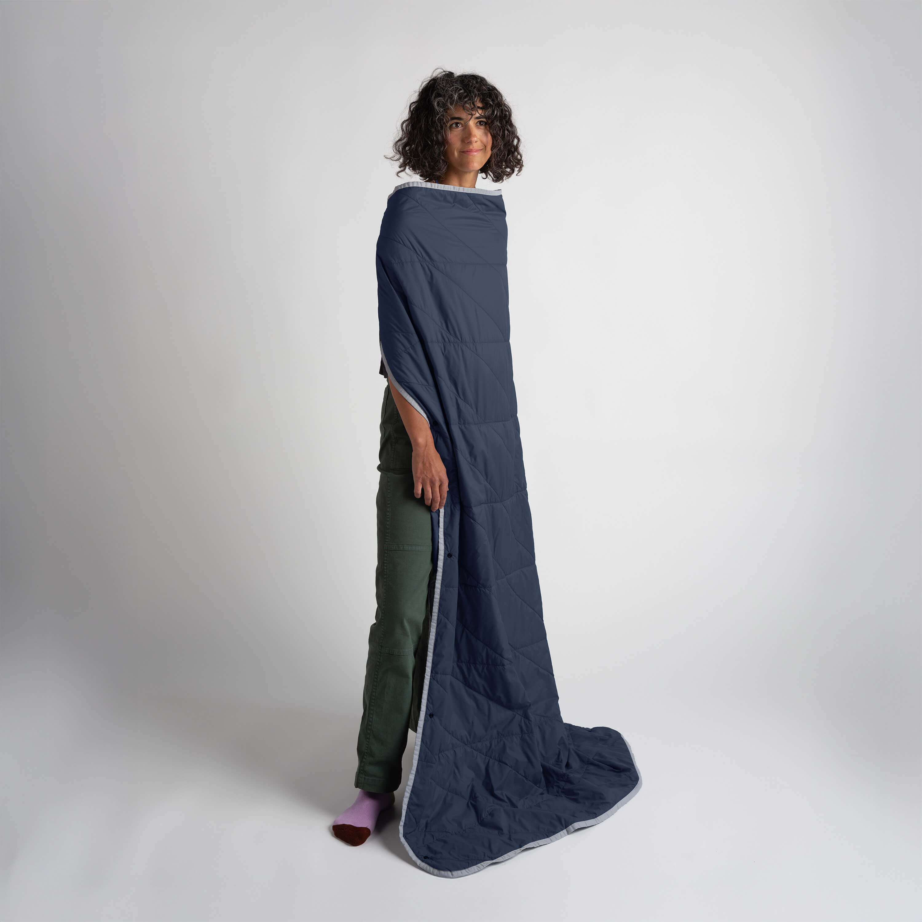 Layover Travel Blanket - Packable & Puffy | Blue
