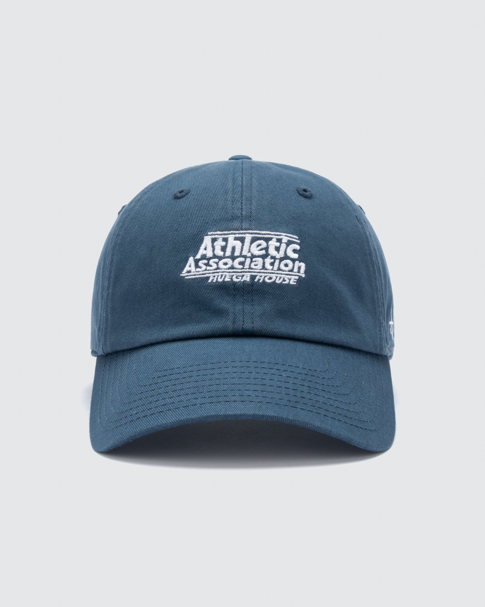 Blue cap with 'Athletic Association' text on a light gray background