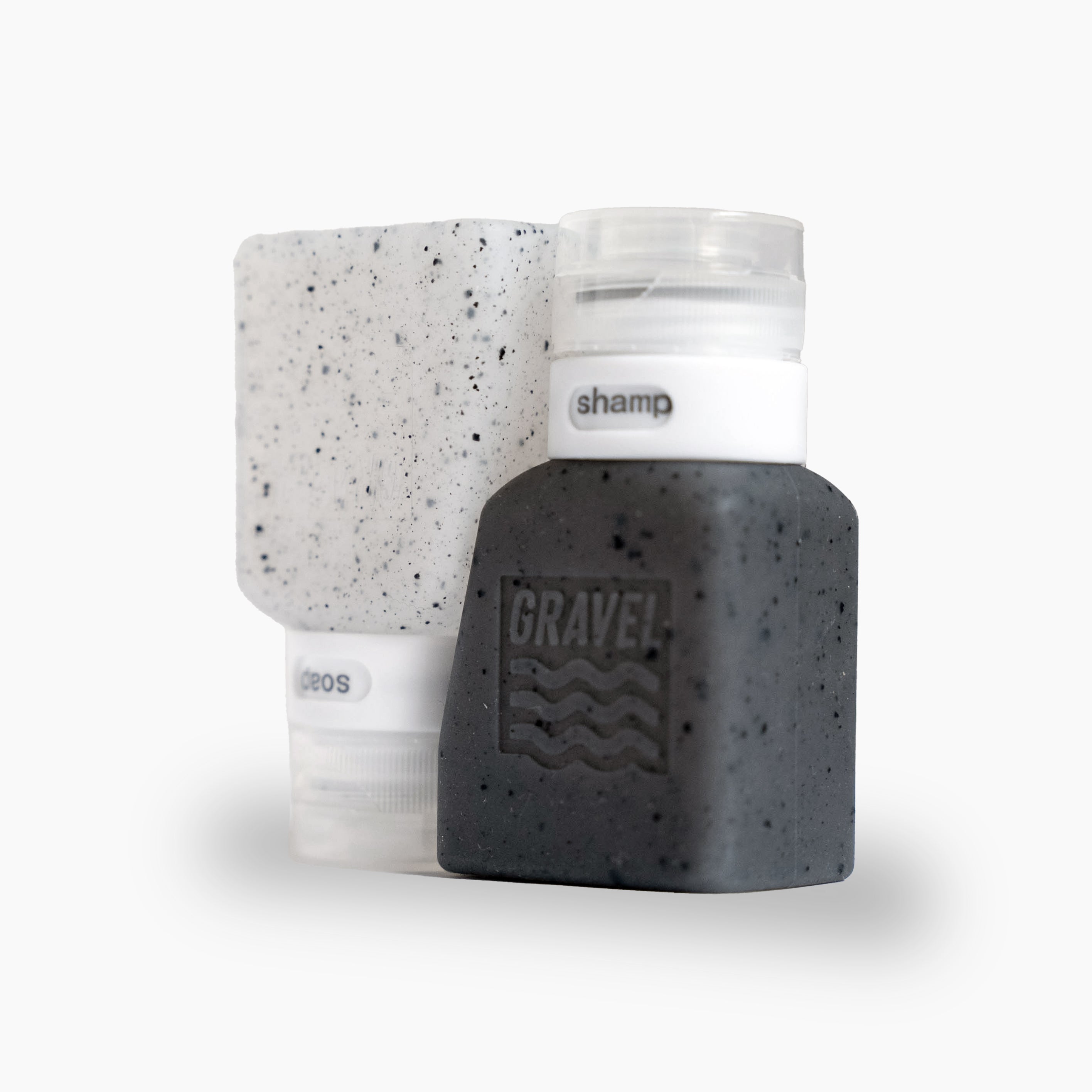 Travel Bottles For Liquids (2-Pack) | Clear & Gray