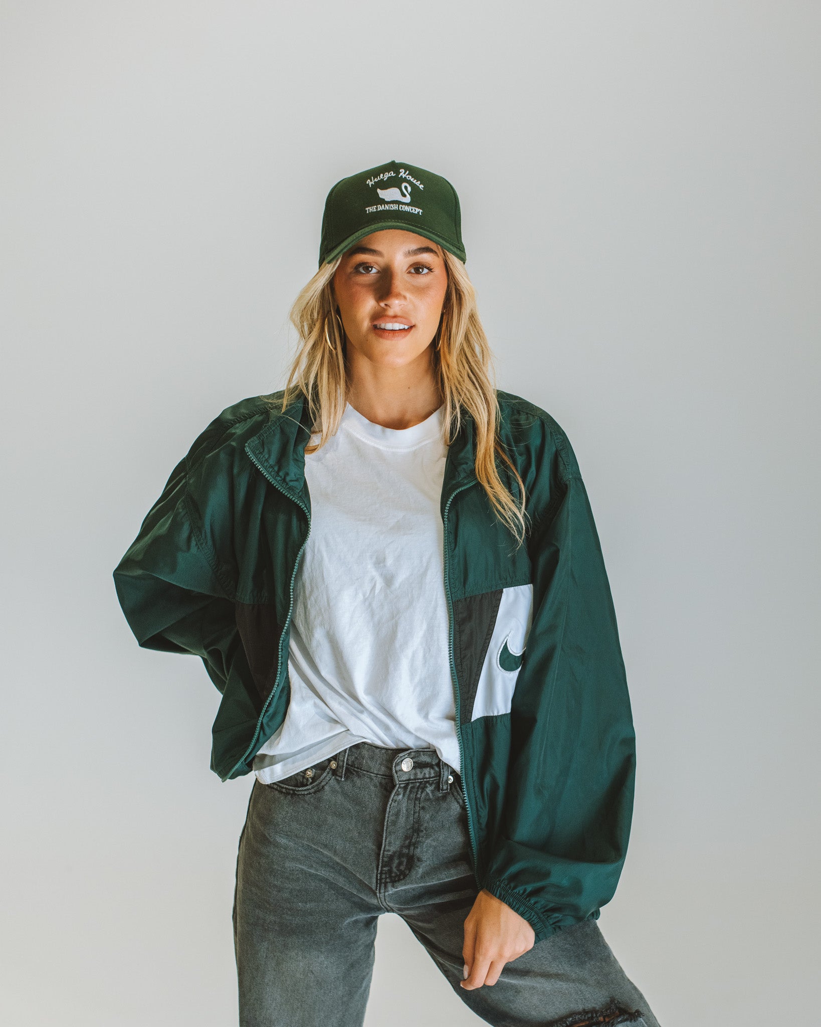 Vintage Swan | Forest Green Hat by Huega House