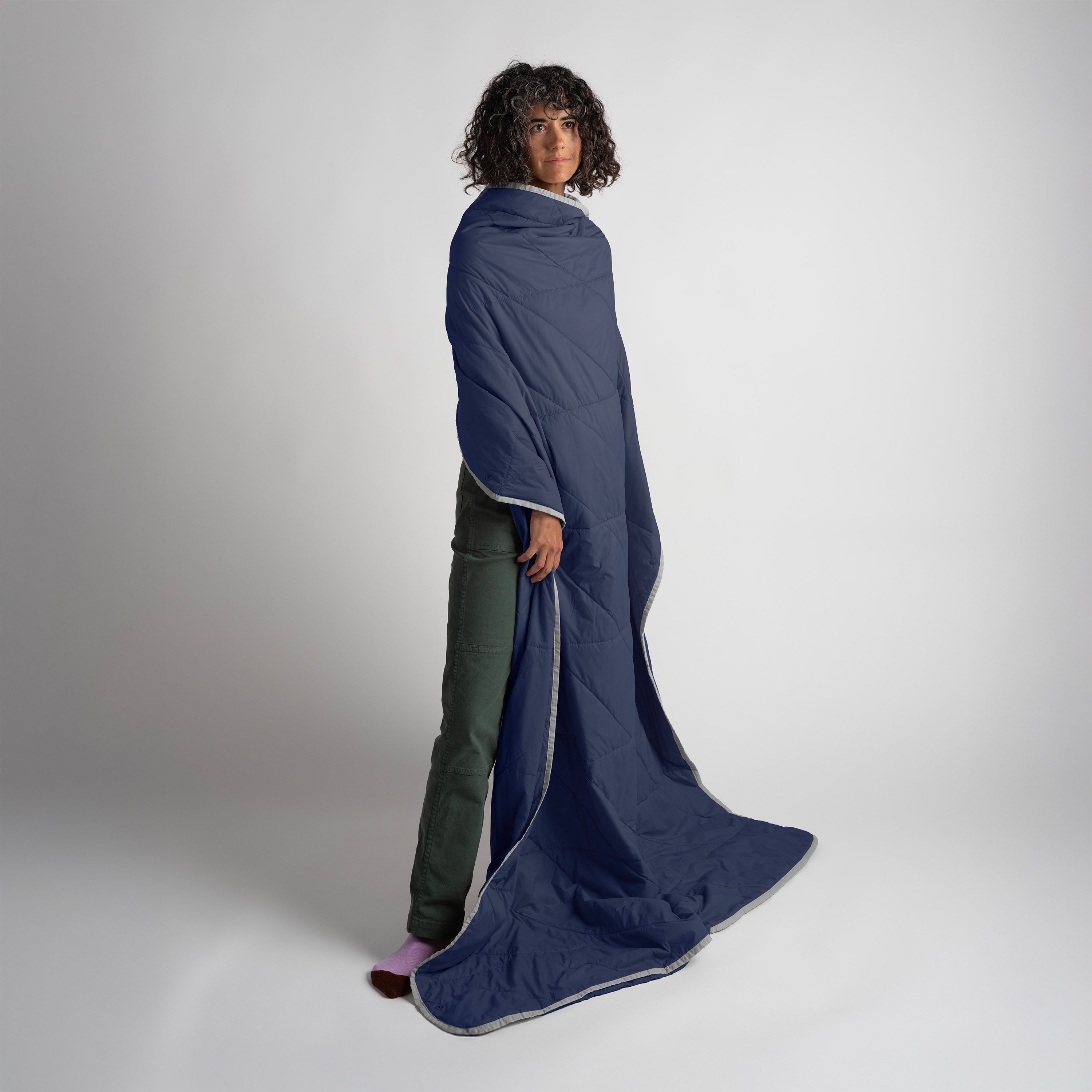 Layover Travel Blanket XL - Packable & Puffy | Blue