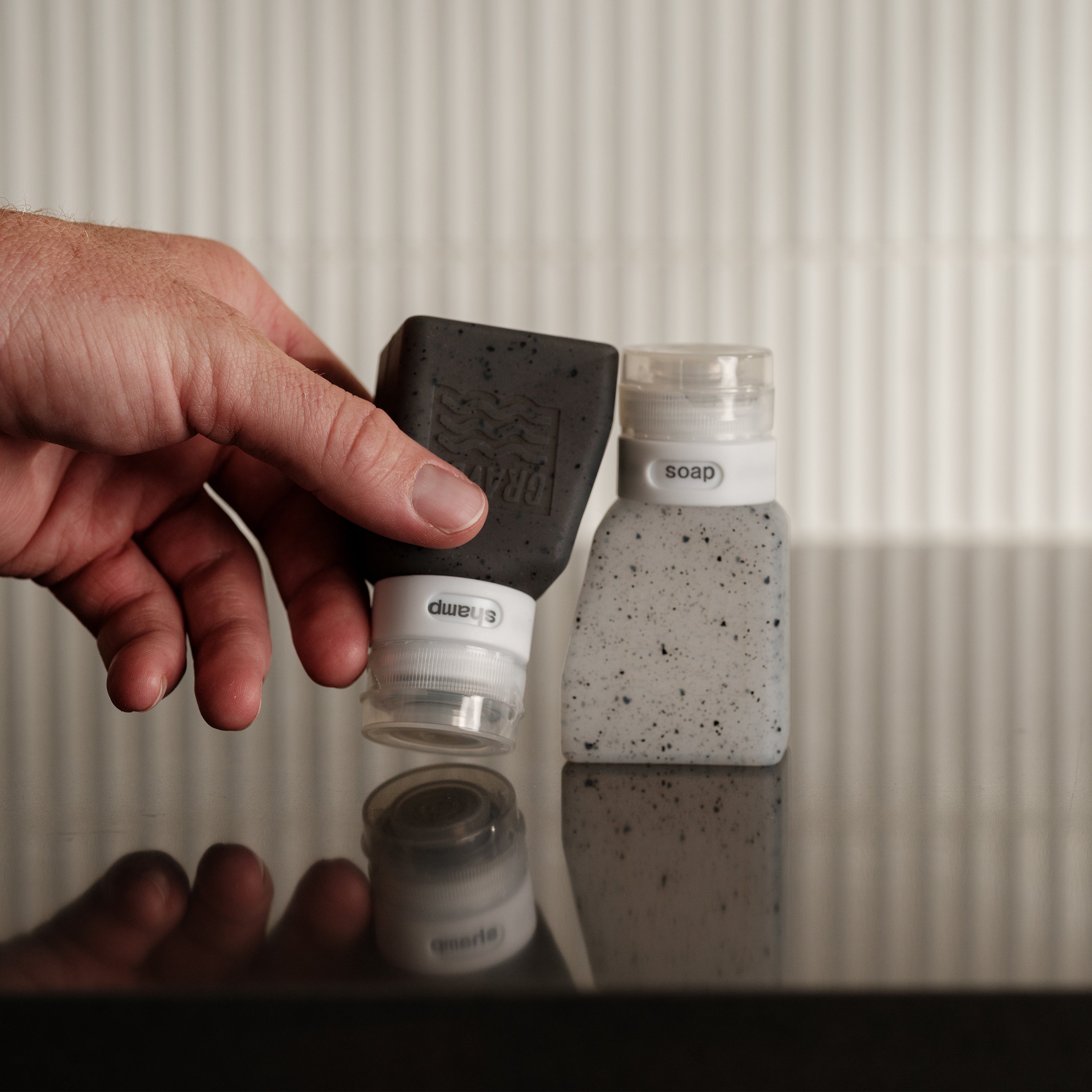Travel Bottles For Liquids (2-Pack) | Clear & Gray