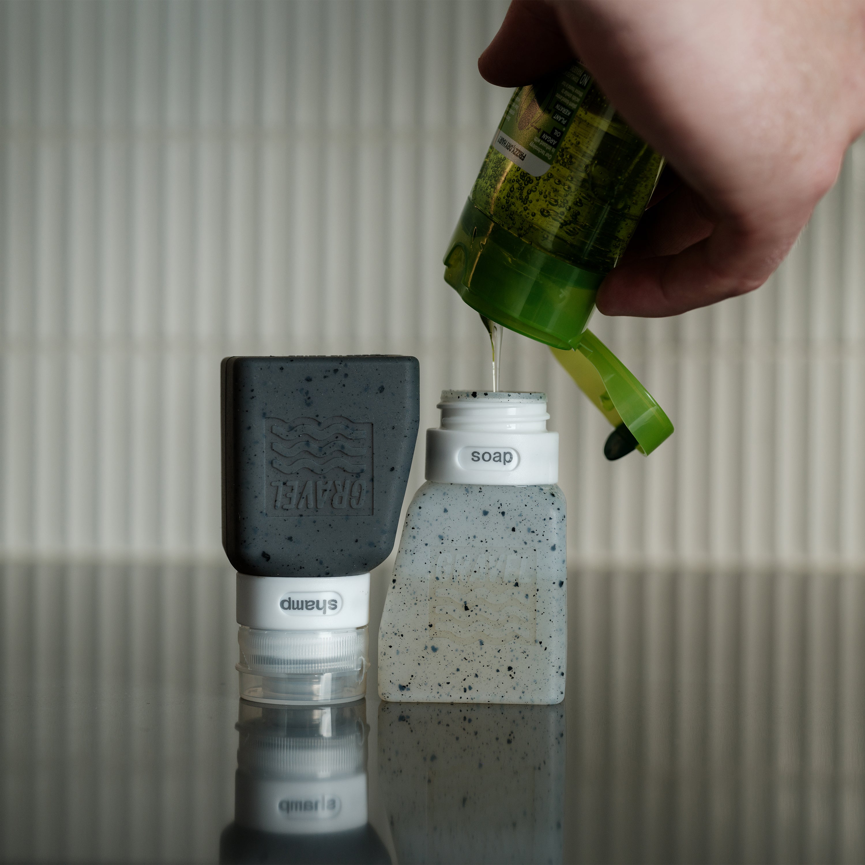 Travel Bottles For Liquids (2-Pack) | Clear & Gray
