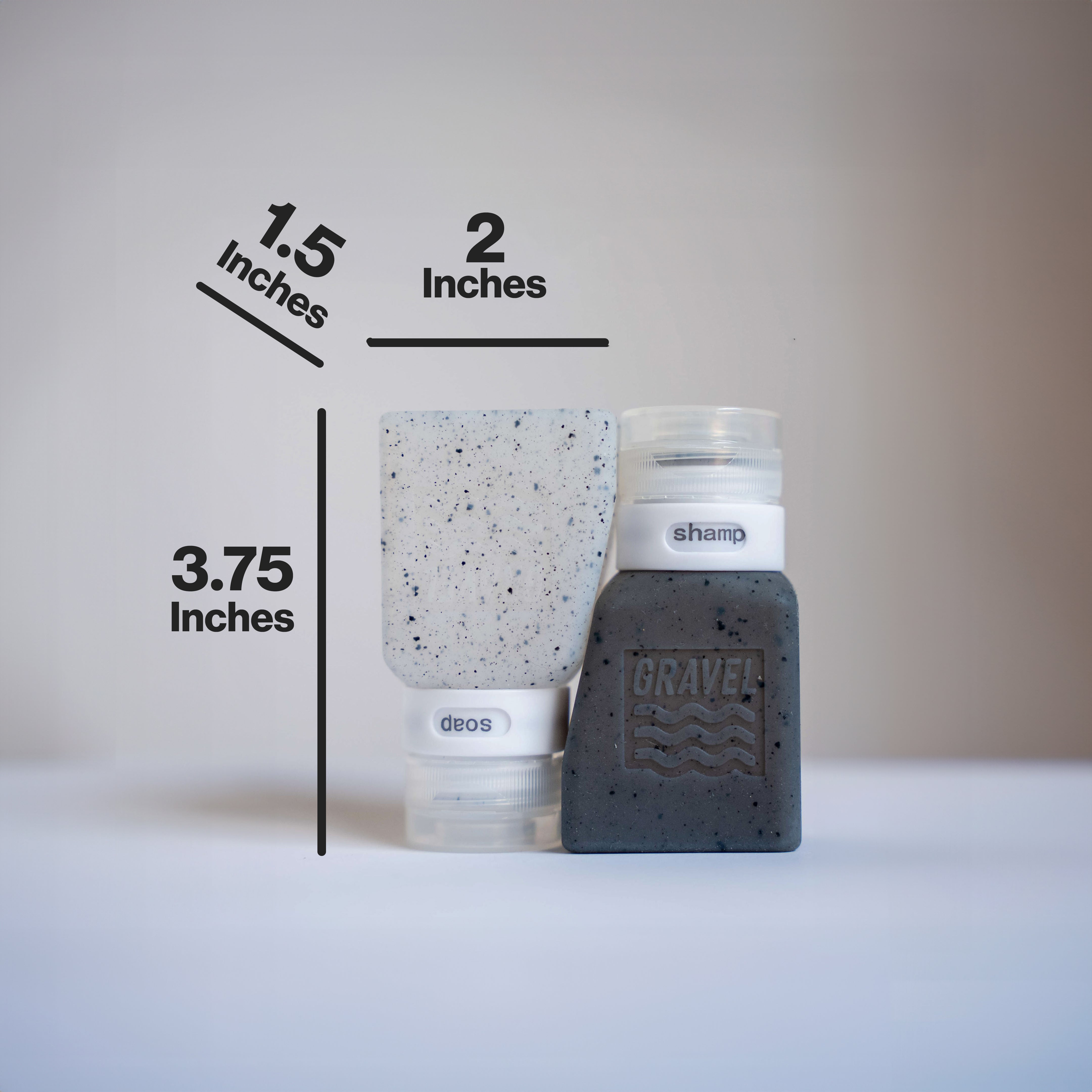 Travel Bottles For Liquids (2-Pack) | Clear & Gray