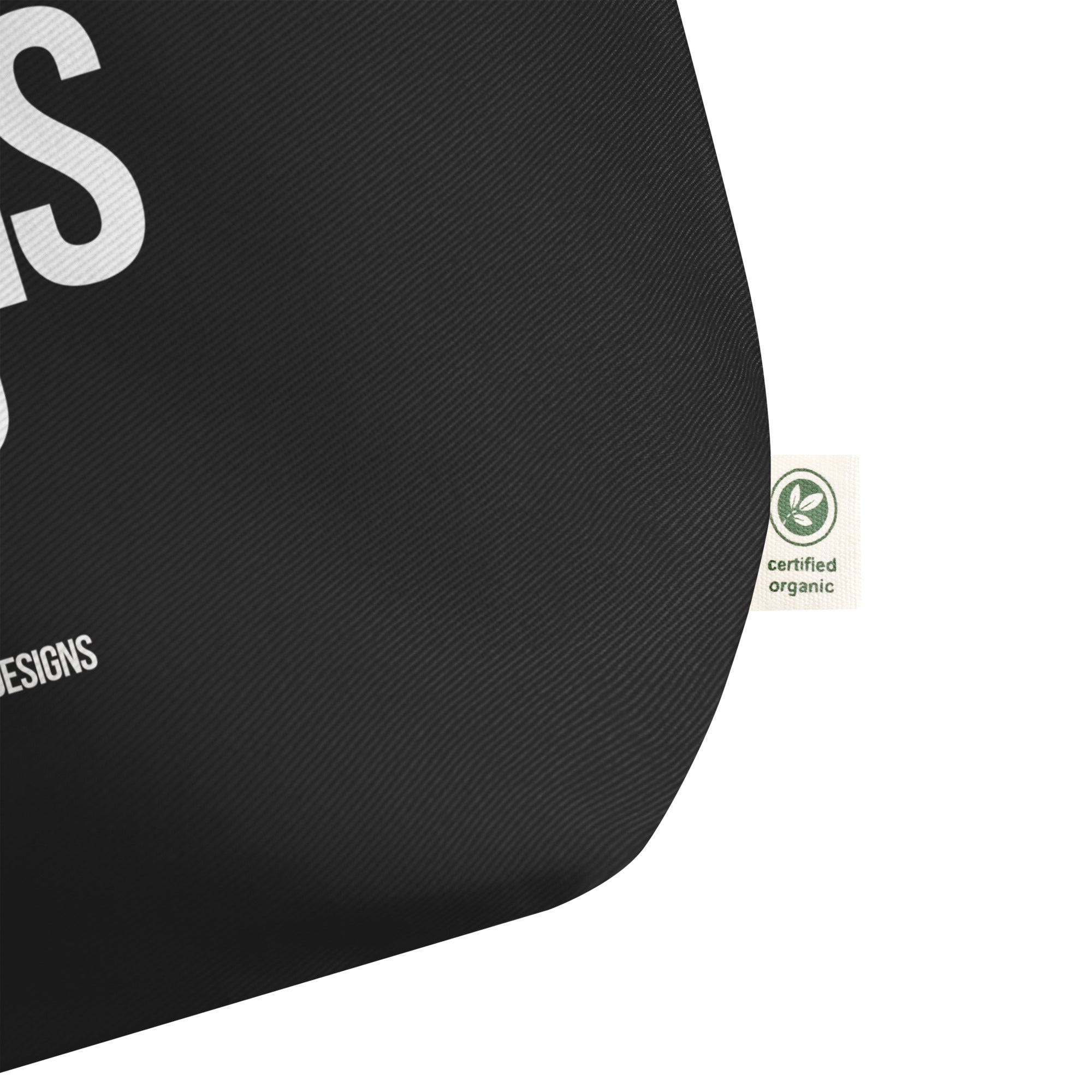 Black large organic cotton tote bag